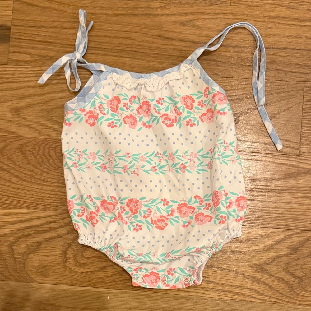 The Beaufort Bonnet Company Floral One Piece - Pink and Blue